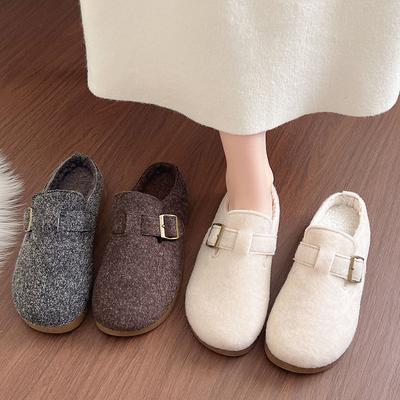 Взрыв внешней торговли Зимние женские пушистые тапочки на толстой подошве, женская уличная обувь, хлопковые тапочки с закрытым носком, модные и удобные, ретро Бир