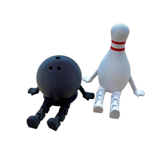 Bowling Buddy Figurine Bowling Ball Ornament with Articulated Legs Mini Bowling Pin Decoration Collectible for Home Shelves Desks Tables Display