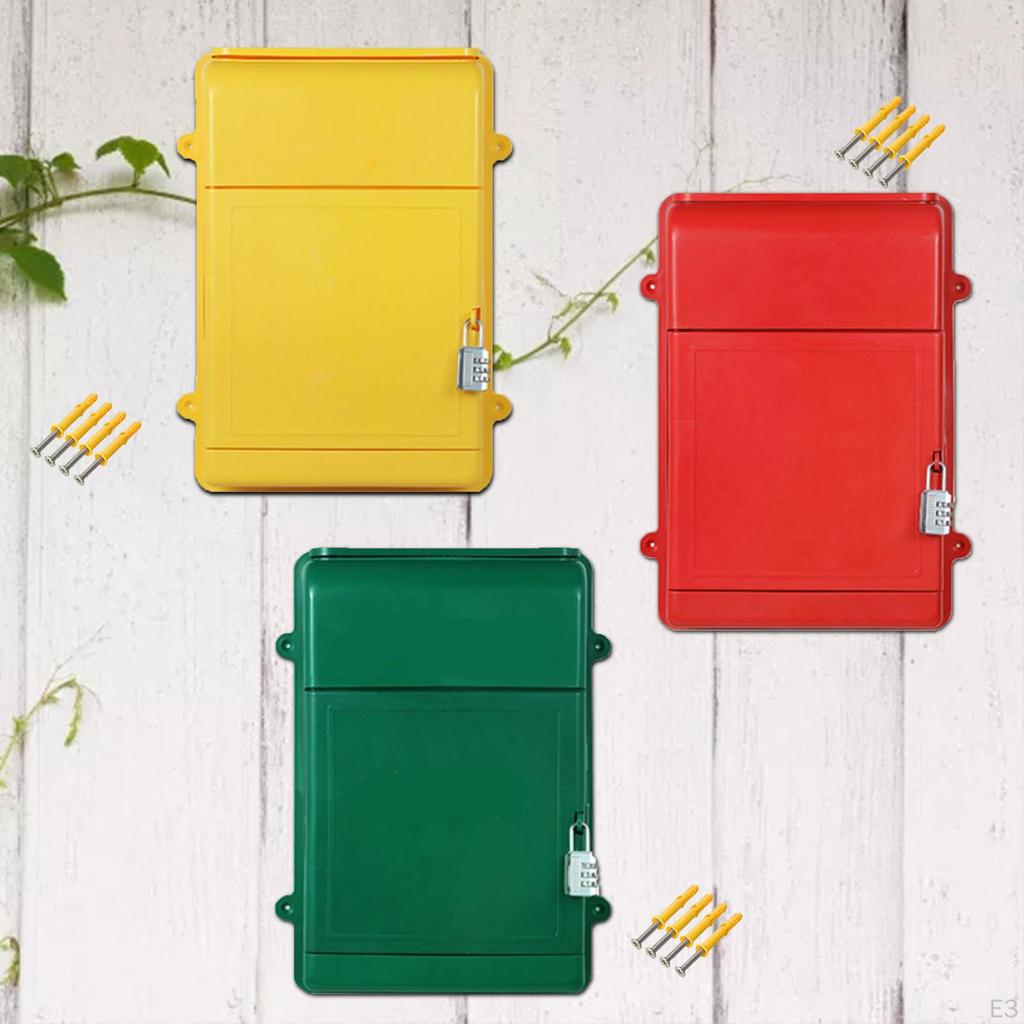 Mounted Mailbox with Combination Lock, Mailbox, Multi-purpose Ballot Box for Storing Envelopes,