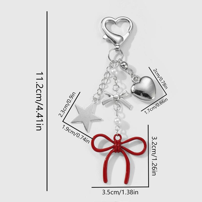 Красный Брелок-бантик, Подвеска для сумки, Милый Простой Любовный Бантик, Изысканное Украшение для Подвешивания на Рюкзак, Подарки
