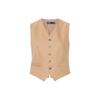 Polo SS24 Однотонный жилет с V-образным вырезом, приталенного кроя, однобортный, с асимметричным низом, женский, бежевый 211924786-001