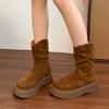Модная платформа Женские короткие ботинки Классическая элегантная обувь Дизайнерские элегантные Новые тренды Замшевые ботильоны 2025 Зима Zapatillas De Mujer