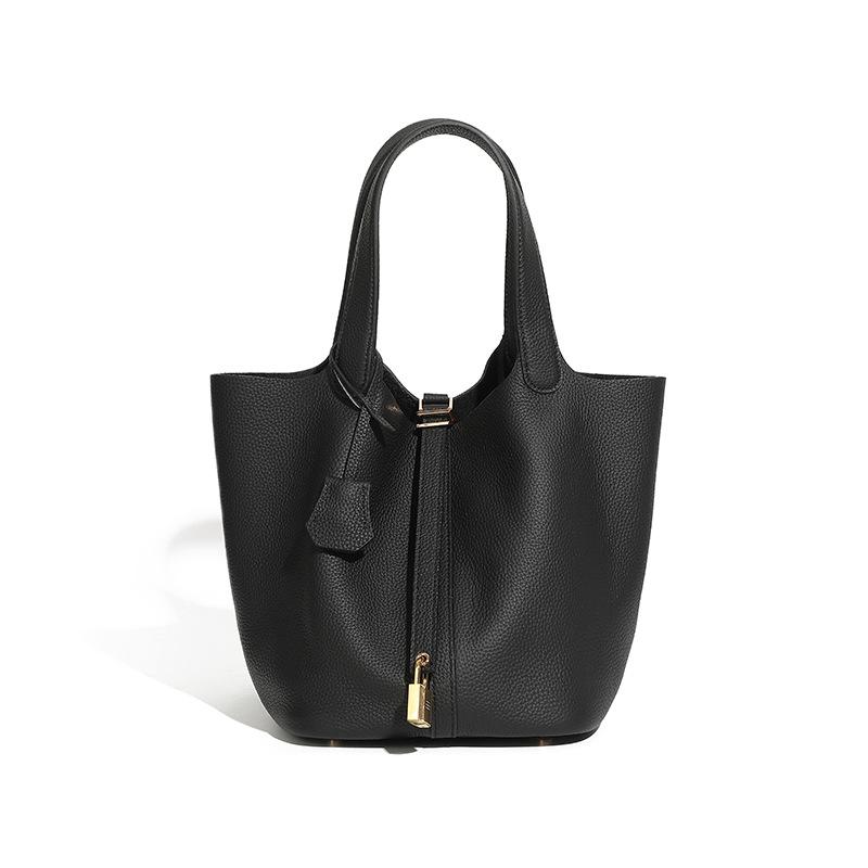 Сумка-ведро из натуральной кожи, нишевая, высококлассная, изысканная, ручной работы, для женщин