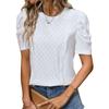 Summer Women's White Puff Sleeve Top Casual