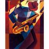Vintage Jazz Musician Saxophone Violin Poster and Prints Canvas Painting Wall Art Pictures Modern Cafe Bar Home Decor Gift