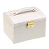Three Layer Jewelry Storage Organizer Box PU Earring Necklace Display Case Cabinet White?