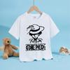 Anime Luffy Zoro Boy T Shirt One Piece Short Sleeve White Tops Summer Children Clothes Toddler Cotton Tee Shirts Baby Clothing