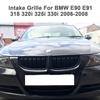 Car Front Bumper Kidney Grilles Double Line Racing Grill Gloss Black For BMW 4 Doors E90 E91 3 Series 318 320 325 330i