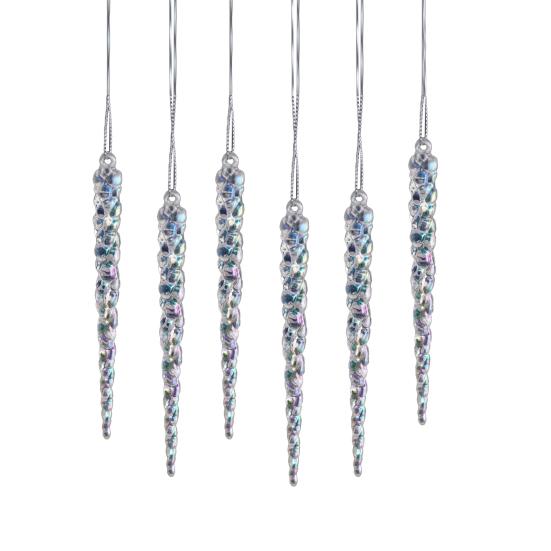 Рождественское украшение Снежинка Олень Птица Дизайн сосульки Сверкающее подвесное украшение Праздничный сезон Домашний декор