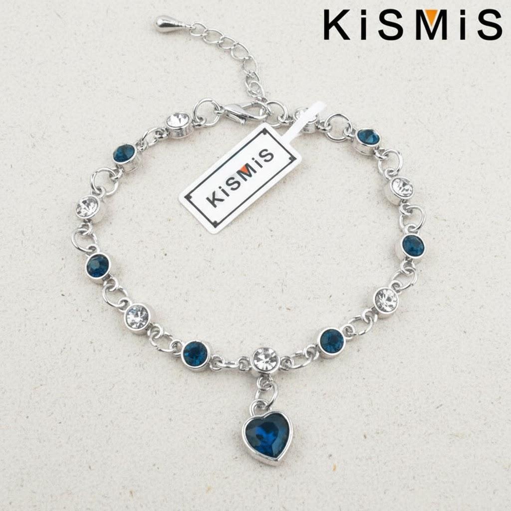 1PC Simple Creative Blue Crystal Zircon Heart Bracelet Women Valentine Day Gift Peach Heart Jewelry Accessories