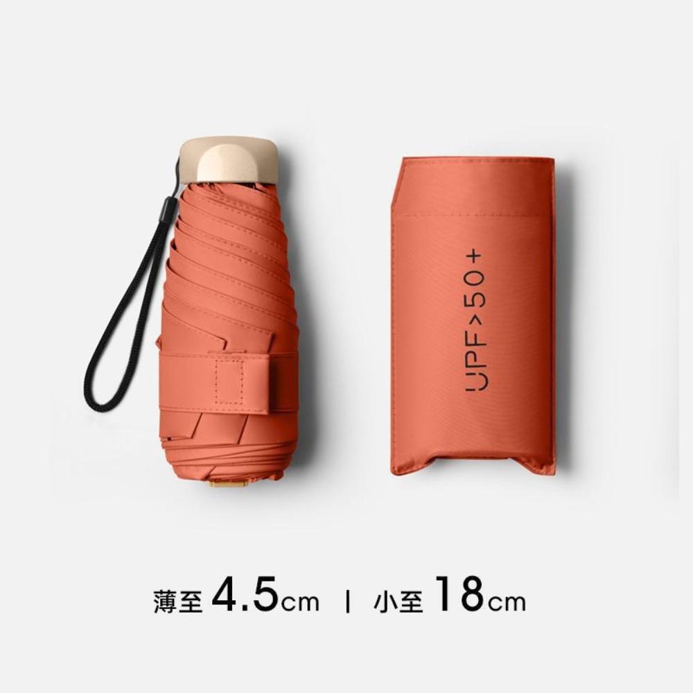 1Pc Five-folding Mini Sun Umbrella Pocket Rain Umbrella Vinyl Folding UV Ultraviolet Protection Sun Shade Pocket Parasol Capsule