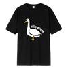 Internet Famous Big White Duck Funny Printed T-Shirt Men Women Amusing Short Sleeve 100% Cotton Daily Streetwear Casual Tshirt