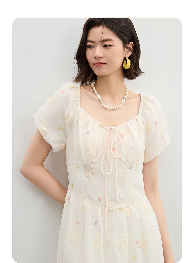 Qianwen Heavy Industry Embroidered Summer Vacation Dress