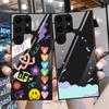 Чехол для телефона Samsung Galaxy S22 Plus Ultra, милые стеклянные чехлы с героями мультфильмов для Galaxy S20 Fe S21ultra S23plus S21fe, черный чехол из ТПУ