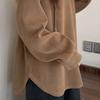 Женский свитшот Хлопок Оверсайз Свободного кроя С капюшоном Весна Осень Свободный V-образный вырез Повседневный пуловер С длинным рукавом Топ Свитшот