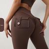 2022 Winter High Waist Nude Yoga Leggings with Pockets - Women's Hip-Lifting Sports Tights