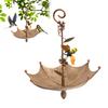 Hanging Birds Feeder for Outdoors Umbrella Shaped Birds Feeder Tray with Dragonfly/Butterfly/Honeybee Metal Wild Birds Bath for Garden Backyard Decor
