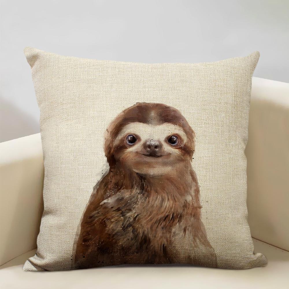 Портрет животного Медведь Лев Тигр Олень Наволочка Декор дома Льняная наволочка 45x45см Наволочка для диванной подушки Детский подарок