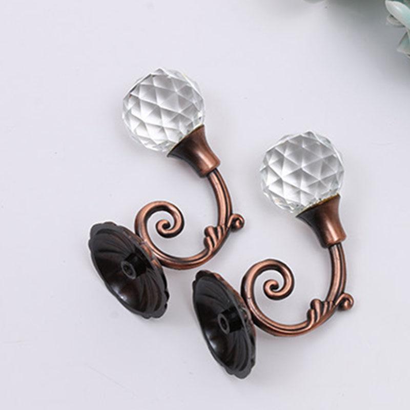 Popular Hook Curtain Accessories Wall Hook Curtain Wall Hook European Style Home Decor Round Head Crystal Zinc Alloy
