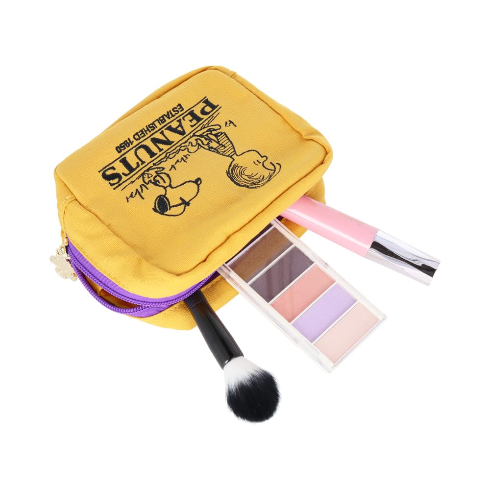 Sunstar Stationery Snoopy Pouch Square PEANUTS 75th Anniversary Yellow S2333929