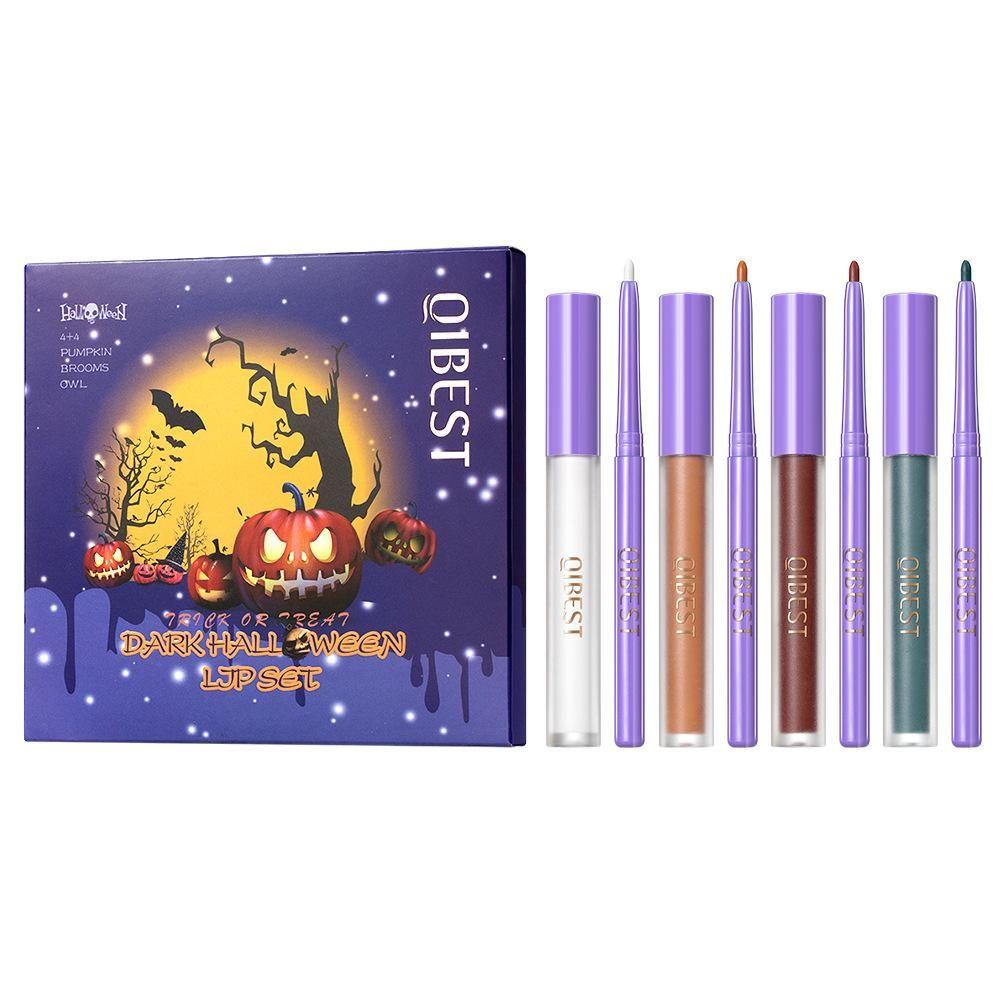 Non-stick Cup Non-fading Lip Glaze + Lip Modification Lip Liner Set with Long-lasting Color and Non-smearing Makeup