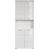 Meuble de salle de bain Colonne double - 4 portes + 1 niche - L73 x P31 x H190 cm - Blanc - AMANDA