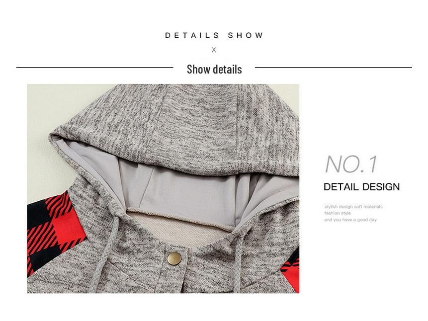 Shiying Плед Колорблок Вафельный Свитшот - Женский Повседневный Осенне-Зимний Топ на Пуговицах