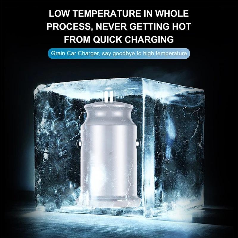 Автомобильное зарядное устройство Mini Usb с 2 портами, 15 Вт, быстрая зарядка Qc, разъем для зарядки телефона для Iphone 13 12 Ipad Airpods Huawei Samsung Xiaomi 11 Lg