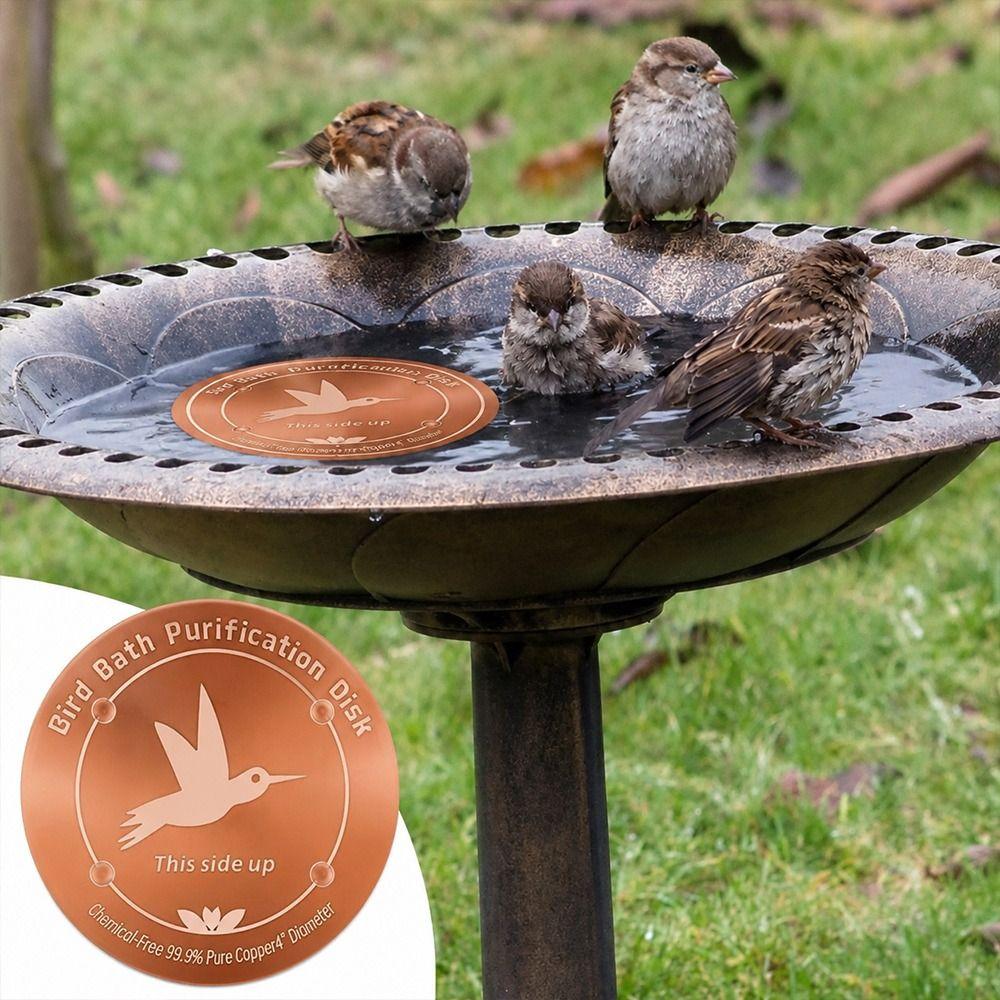 Copper Bird Bath Disk Round Feeder Tray Bird Bath Purification Disk for Garden Patio Lawn Fountain