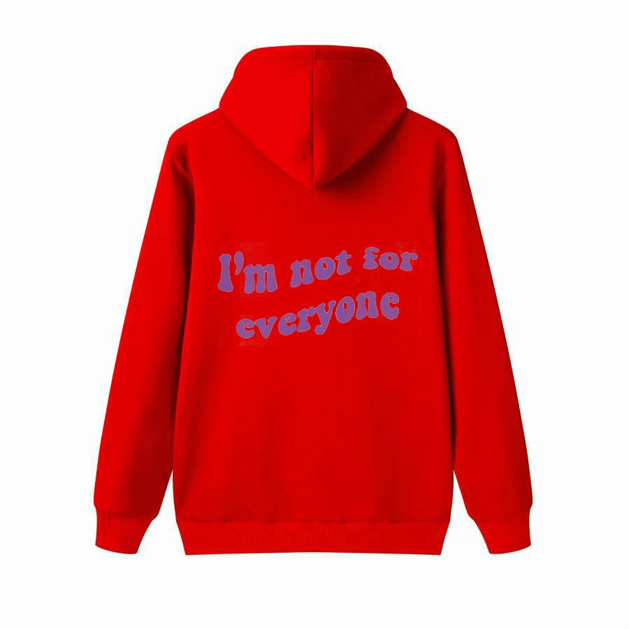 Autumn I'm Not for Everyone Letter Print Oversize Hoodies Women Casual Long Sleeve Hooded Sweatshirt Fashion Streetwear Hip Hop Pullover Tops