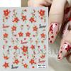 Nail Art Stickers Ins Hot Stamping Red Begonia Flower Cherry Blossom Daisy 3D Adhesive Nail Stickers