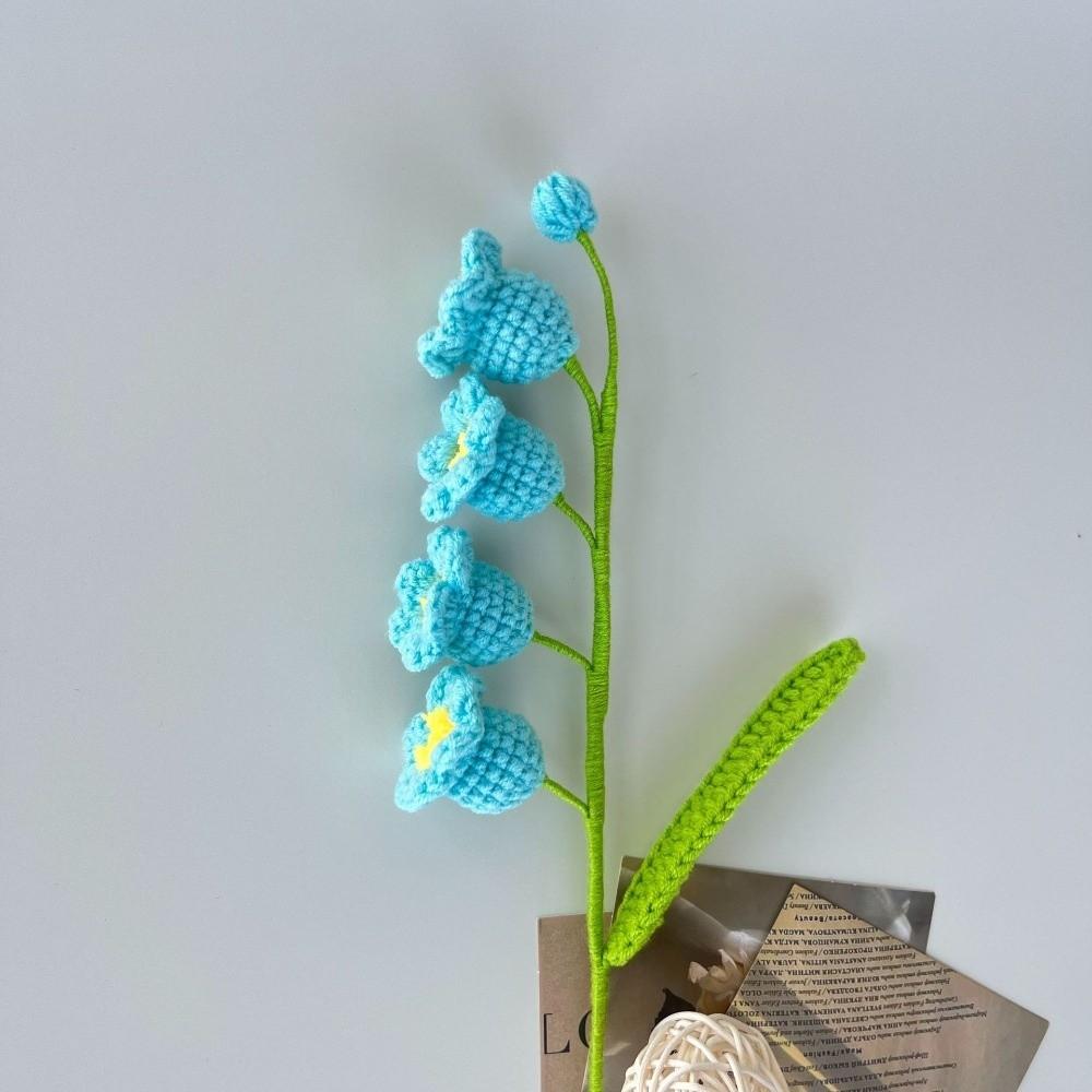 1pc Finished Product Lily of the Valley Crochet Flowers Hand-woven Knit Fake Flowers  Party Wedding