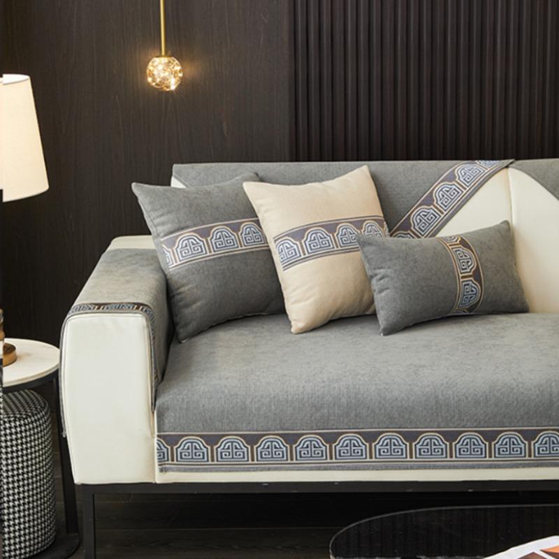 Вышивка Нескользящее Полотенце для Дивана Наволочка Декор Дома L-образные Диваны Подушка Четыре Сезона Универсальный Чехол для Дивана Дом