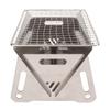 Folding BBQ Grill Heat Resistant Stainless Steel Collapsible Charcoal Grill Camping Grill with Ventilation Holes