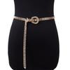 Chic Rhinestone Waist Chain Belt For Women Heart Shaped Buckle Thin Design For Dresses And Party Wear