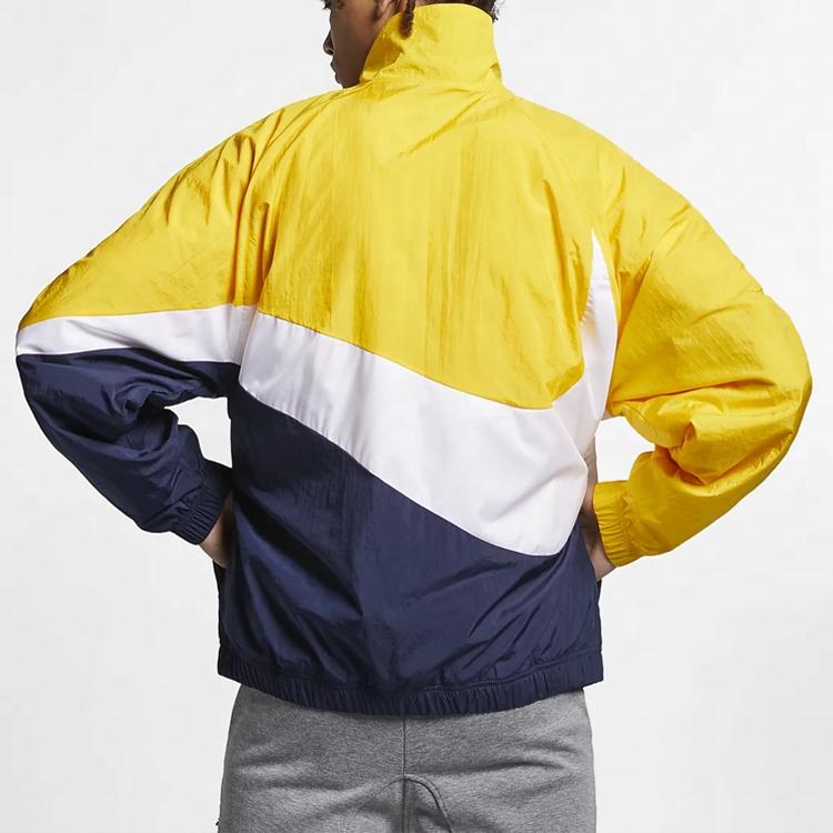 Nike Big Swoosh Woven Colorblock Jacket Men Jackets Yellow AR3133-728
