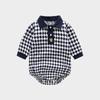 Boys Girls Plaid Onesie Newborn Long Sleeved  Romper  Soft Comfort Newborn Clothing