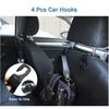 Kitbest (2 Pack Car Trash Can Bin With Lid, 120 Pcs Trash Bags And 4 Pcs Car Hooks. Mini Car Garbage Can, Dustbin Can Organizer Storage For Front