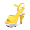Women Sandals Gun Heel Crystal High-heeled Sandals Women's Summer Luminous Shoes All-match Sexy Wedding Shoes 10314 Series LFD