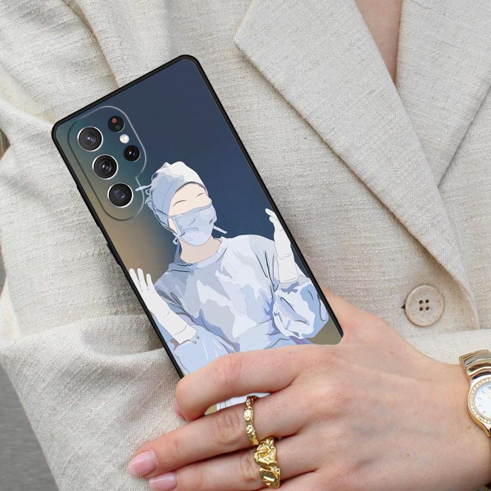 Cartoon Medicine Doctor Nurse Bumper Cell Phone Case for Samsung Galaxy S26 Ultra S25 S24 S23 S22 S21 S20 Note10 Cover