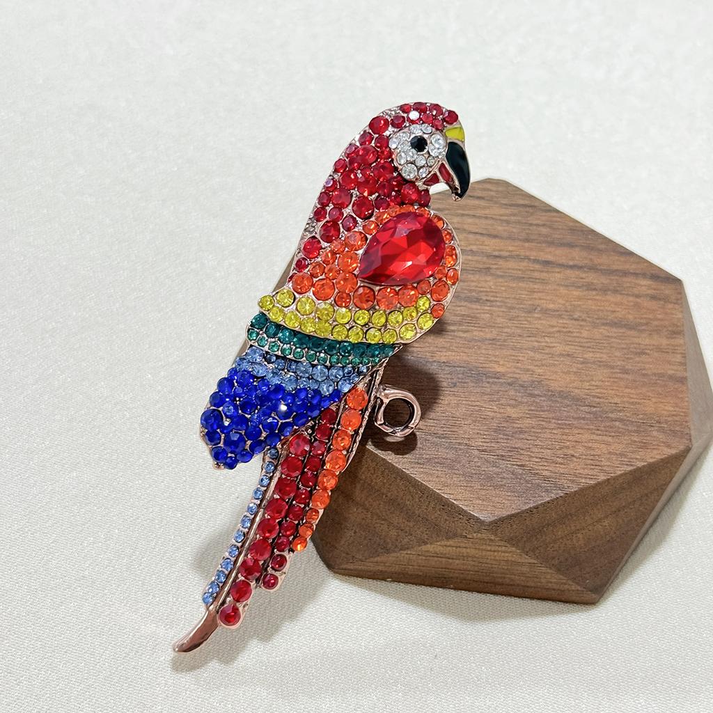 Ретро-брошь в виде попугая, универсальная брошь в виде животного с большой грудью, цветка, птицы, пальто, аксессуары для одежды, популярная преувеличенная брошь