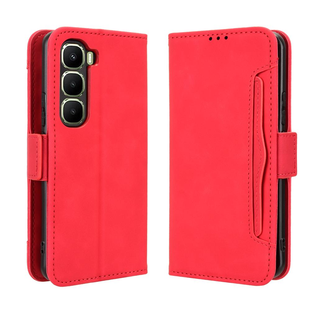 Кожаный чехол-книжка для Infinix Hot 60 Pro 4G с несколькими отделениями для карт