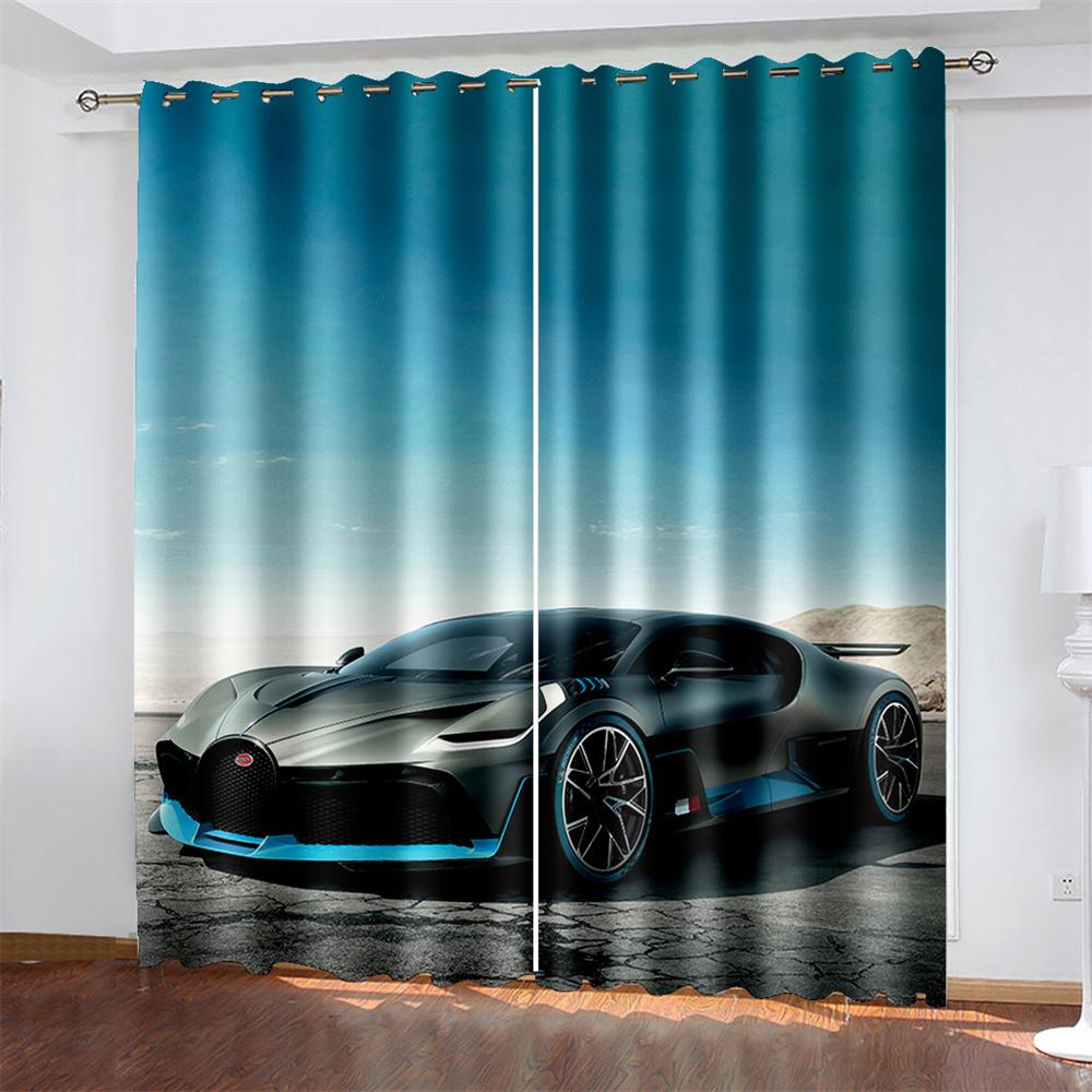 3D дешевые современные роскошные спортивные автомобили крутые 2 шт. затемняющие шторы для гостиной спальни кухни декор крючком