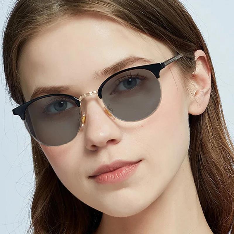 Новые модные женские фотохромные солнцезащитные очки для чтения с диоптриями, винтажные мужские овальные очки для дальнозоркости при пресбиопии