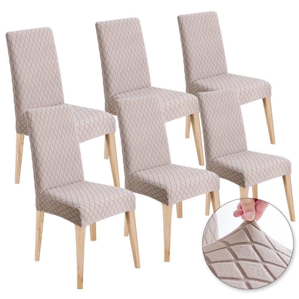 Chair Slipcover Diamond Stretch Elastic Dining Chair Cover Hotel Jacquard Dustproof Slipcover for Home