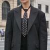 Чокер Заклепка Галстук-бабочка Черный Готовый галстук-бабочка Панк-стиль Длинный галстук Украшение для школьной формы JK