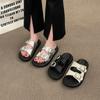 Thick-bottomed Cool Slippers for Women's Summer Outer Wear 2025 New French Soft-bottomed Beach Cool Slippers Non-slip Outer Wear Buckle
