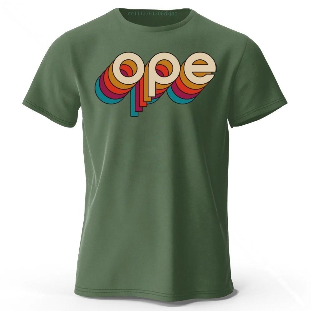 Retro Rainbow Gradient ope Letter Print Mens Pure Cotton Short Sleeved Comfortable Fashionable Soft Loose Sports Tshirt Top