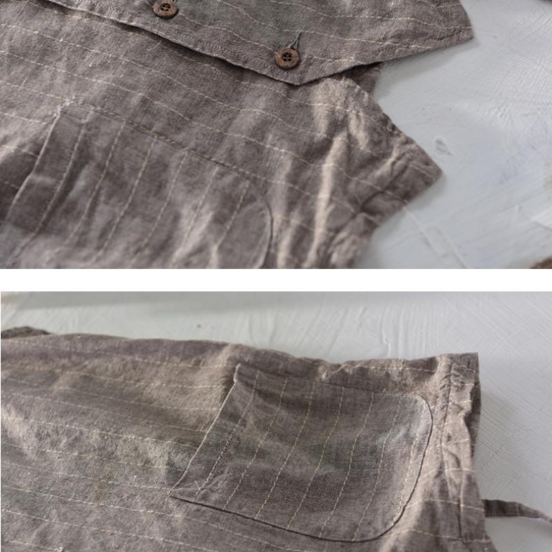 Мужской жилет в английском стиле, летняя модная жилетка, мужская дышащая повседневная куртка с V-образным вырезом, тонкая полосатая безрукавка из хлопка и льна на пуговицах