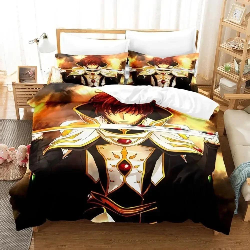 Постельное белье Code Geass Односпальное Полуторное Двуспальное Евро King Size Комплект для спальни Взрослый Ребенок Комплекты с пододеяльником 3D Печать Аниме Комплект постельного белья